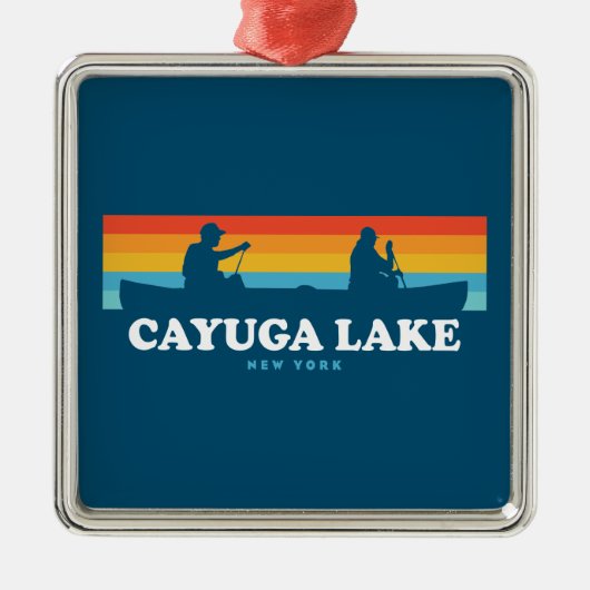 Cayuga Lake New York Canoe Metalen Ornament (Voorkant)