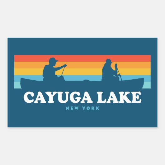 Cayuga Lake New York Canoe Rechthoekige Sticker (Voorkant)
