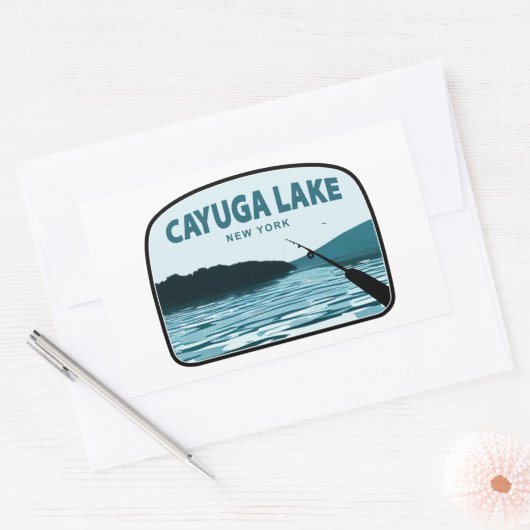 Cayuga Lake New York Gevist Rod Rechthoekige Sticker (Envelop)