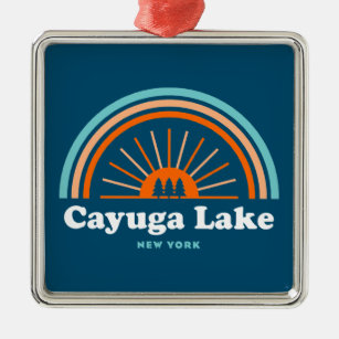 Cayuga Lake New York Rainbow Metalen Ornament