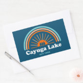 Cayuga Lake New York Rainbow Rechthoekige Sticker (Envelop)