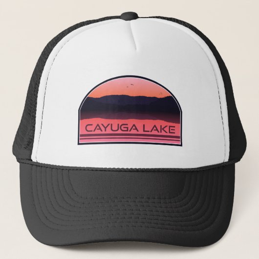 Cayuga Lake New York Red Sunrise Trucker Pet (Voorkant)