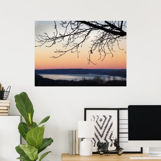 Cayuga Lake op Sunset Poster (Thuiskantoor)