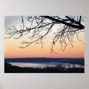 Cayuga Lake op Sunset Poster