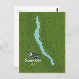 Cayuga Lake  stijl reiskaart Briefkaart