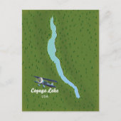 Cayuga Lake  stijl reiskaart Briefkaart (Voorkant)