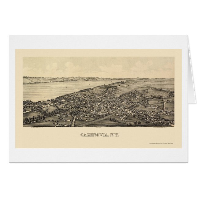 Cazenovia, NY Panoramic Map - 1890 (Voorkant Horizontaal)
