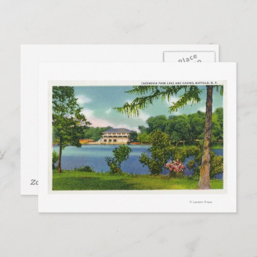 Cazenovia Park Uitzicht van het meer en het casino Briefkaart (Voorkant / Achterkant)