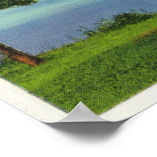 Cazenovia Park Uitzicht van het meer en het casino Poster (Hoek)