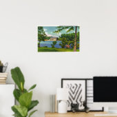 Cazenovia Park Uitzicht van het meer en het casino Poster (Thuiskantoor)