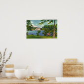 Cazenovia Park Uitzicht van het meer en het casino Poster (Keuken)