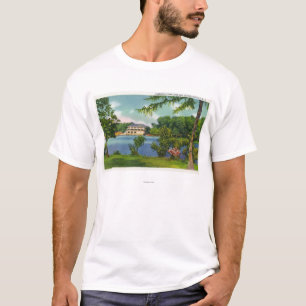 Cazenovia Park Uitzicht van het meer en het casino T-shirt