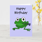 CB- Grappige het Spelen van de Kikker Klarinet Kaart (Gele Bloem)