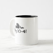 CB Radio T-shirts en cadeautjes. Tweekleurige Koffiemok (Voorkant links)