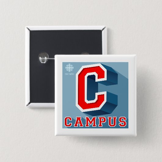 CBC Campus Vierkante Button 5,1 Cm (Voorkant /achterkant)