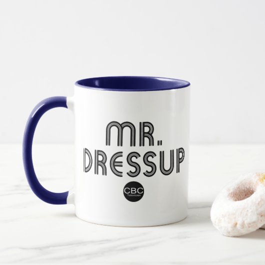 CBC de heer Dressup Title Graphic Mok (Met donut)