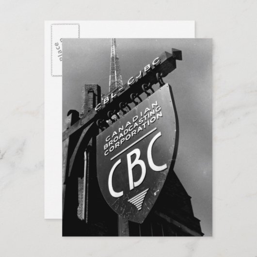 CBC Jarvis Street Sign (1940) Briefkaart (Voorkant / Achterkant)