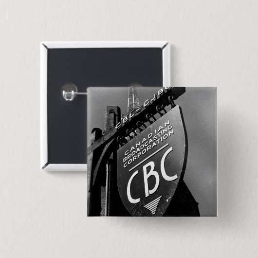 CBC Jarvis Street Sign (1940) Vierkante Button 5,1 Cm (Voorkant /achterkant)