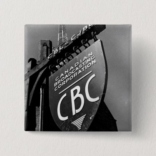 CBC Jarvis Street Sign (1940) Vierkante Button 5,1 Cm (Voorkant)