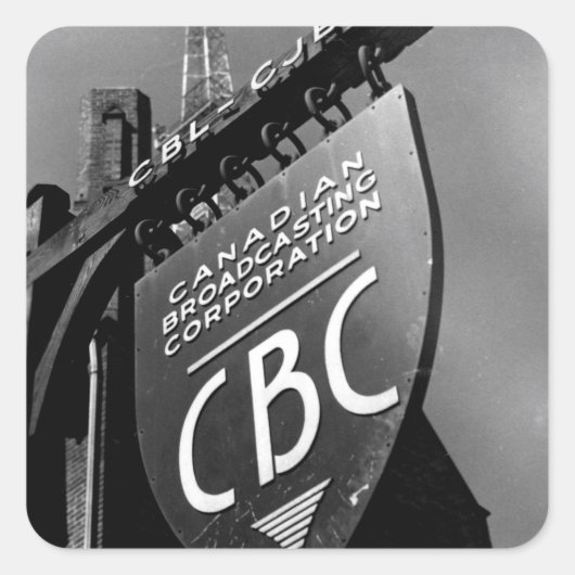 CBC Jarvis Street Sign (1940) Vierkante Sticker (Voorkant)