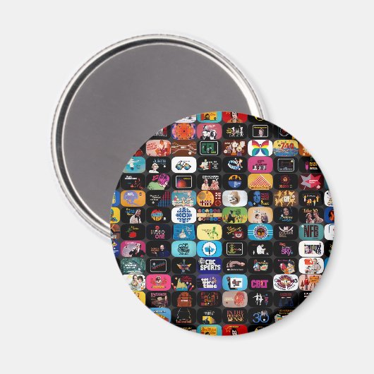 CBC-logo's en grafische ronde magneet (Voorkant / Achterkant)