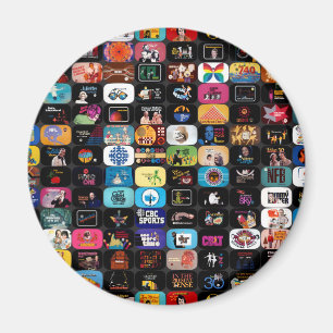 CBC-logo's en grafische ronde magneet