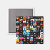 CBC-logo's en grafische vierkante magneet (Voorkant / Achterkant)