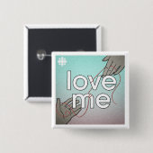 CBC Love Me Vierkante Button 5,1 Cm (Voorkant /achterkant)
