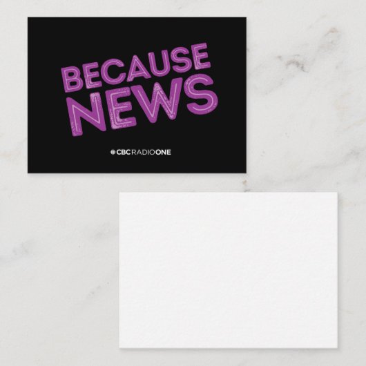 CBC Omdat nieuws Notitiekaartje (Voorkant / Achterkant)