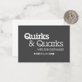 CBC Quirks & Quarks Notitiekaartje (Voorkant / Achterkant in situ)
