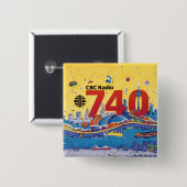 CBC Radio 740 - 1980-promo-afbeelding Vierkante Button 5,1 Cm (Voorkant /achterkant)