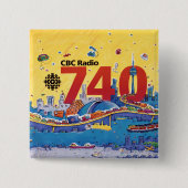 CBC Radio 740 - 1980-promo-afbeelding Vierkante Button 5,1 Cm (Voorkant)