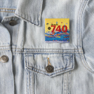 CBC Radio 740 - 1980-promo-afbeelding Vierkante Button 5,1 Cm