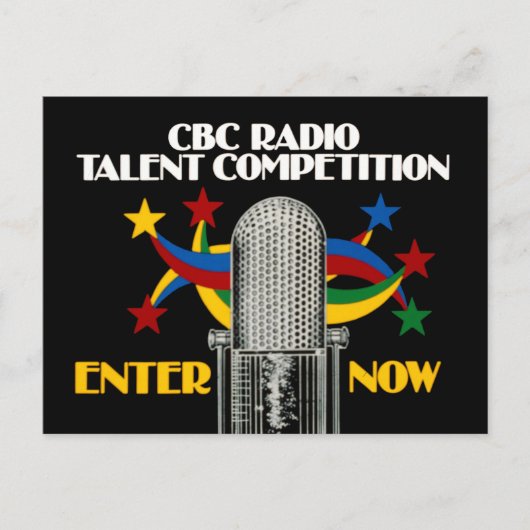CBC Radio Talent Competition - promo Briefkaart (Voorkant)