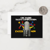 CBC Radio Talent Competition - promo Notitiekaartje (Voorkant / Achterkant in situ)