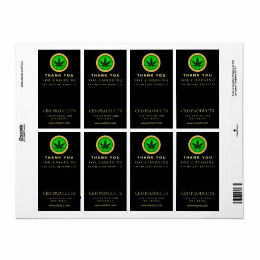 CBD Box Packaging Labels (Full Sheet)