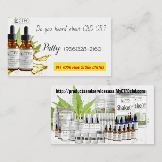 CBD-olie visitekaartje (Voorkant / Achterkant)