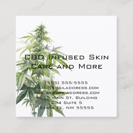 CBD WATERVERF PLANT VIERKANTE VISITEKAARTJE (Achterkant)