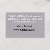 CBDnut.org Company Pop Ups Visitekaartje (Achterkant)