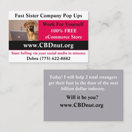 CBDnut.org Company Pop Ups Visitekaartje (Voorkant / Achterkant)