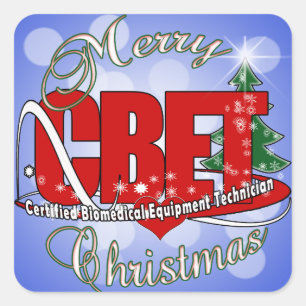 CBET CHRISTMAS Certified Biomedical Equipment Tech Vierkante Sticker