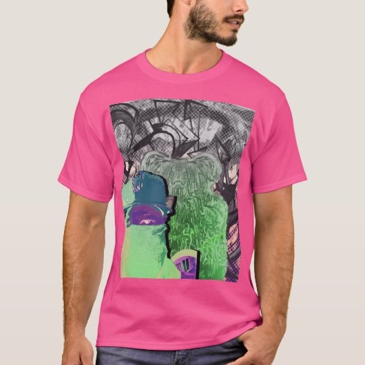 CBI's Angel Ninjas Graffik T-shirt Wauw roze (Voorkant)