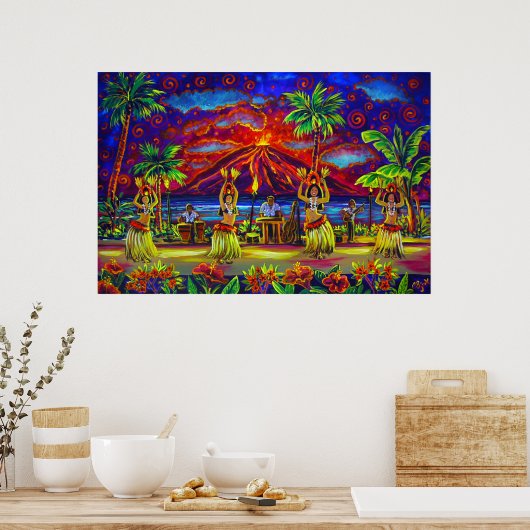 CBjork, Hawaiian Hula Luau Huge Poster (Keuken)