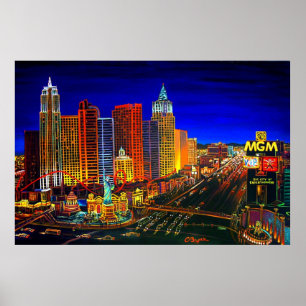 CBjork Las Vegas Cityscape Casinos Poster