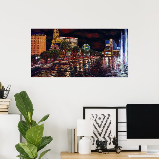 CBjork Las Vegas water show Poster (Thuiskantoor)