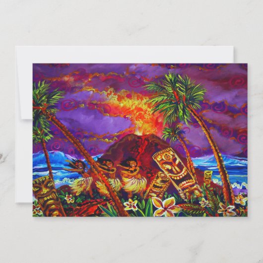 CBjork Party Invitations Happy Hula Lava Kaart (Voorkant)