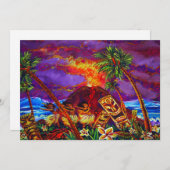 CBjork Party Invitations Happy Hula Lava Kaart (Voorkant / Achterkant)