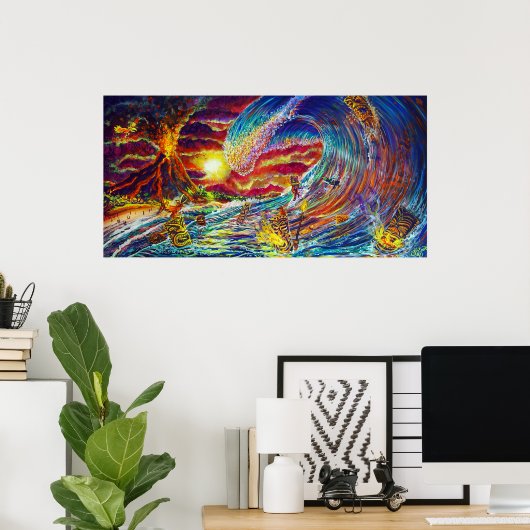 CBjork Tiki Big Wave Print (Thuiskantoor)