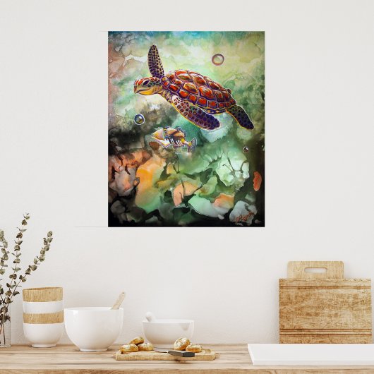 CBjork Turtle en Trigger Poster (Keuken)