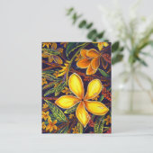 CBjork Yellow Island Plumeria Art Briefkaart (Staand voorkant)